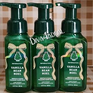 3X Bath & Body Works VANILLA BEAN NOEL 8.75 FL OZ Foam Hand Bundle
